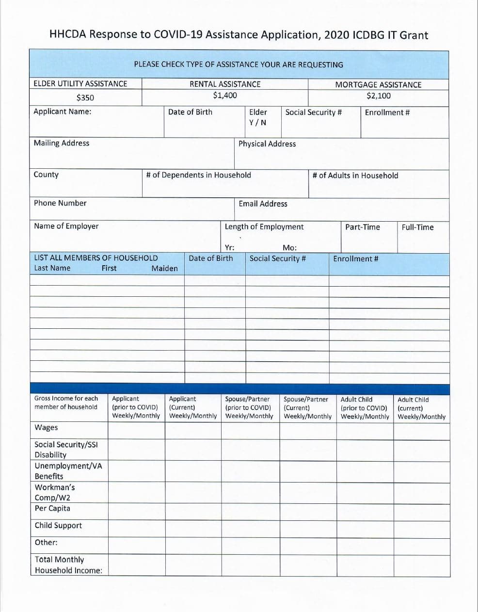 task assignment for tenant rental & utility assistance